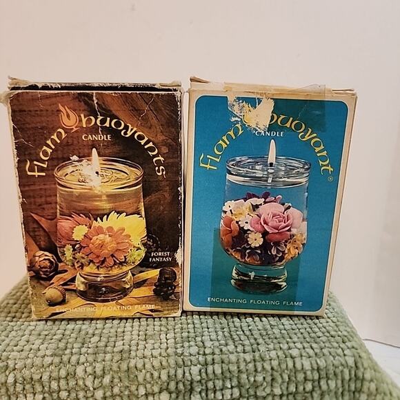 Vtg 1970s Flam Buoyant Floating Flame Spring Forest Fantasy Candle Decor - Picture 1 of 8